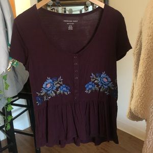 Maroon American Eagle Soft & Sexy T-Shirt